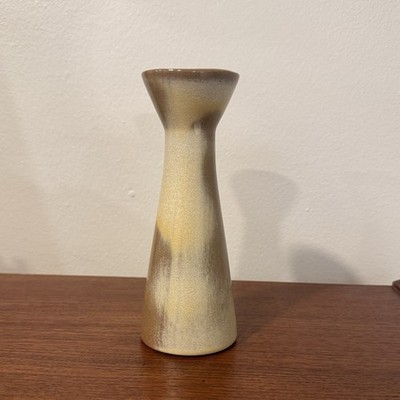 Vintage Mid-Century Modern Frankoma PLAINSMAN Gold TAPER Vase #28 Pottery Retro