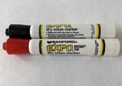 Sanford EXPO Dry Erase Markers Red & Black Vtg