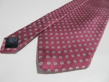 Vintage BROOKS BROTHERS Tie Made in USA Pink Textured 100% Silk Polka Dot Luxury
