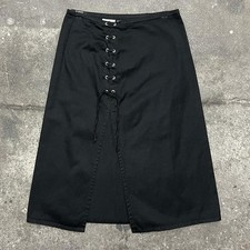 1990s GianFranco Ferr  lace up style skirt w a high thigh slit size small