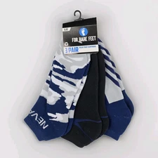 Men’s For Bare Feet Brand Nevada Ankle Socks Size Large 3 Pairs