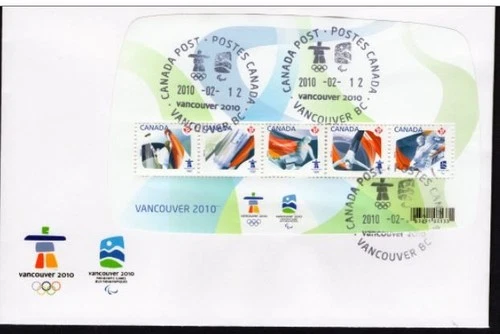 2010 Winter Olympics Vancouver Canada S/S FDC 2026 Milan-Cortina