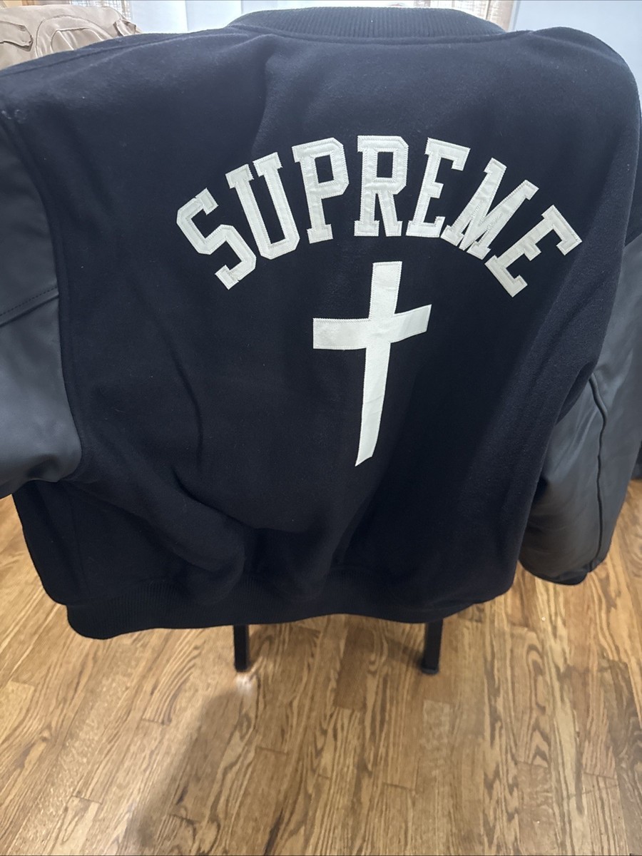 Supreme SS26 Cross Varsity Jacket Medium Order Confirmed ✓ | eBay
