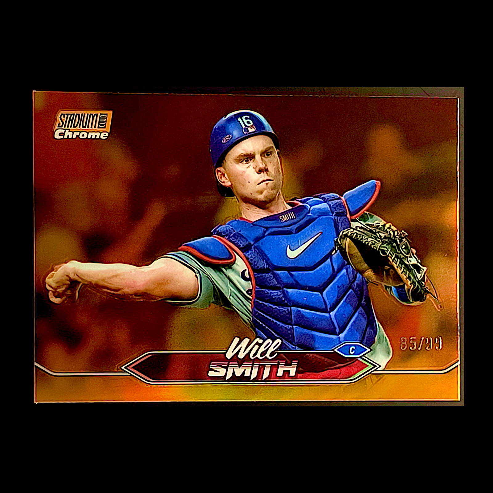 2024 Topps Stadium Club Will Smith Chrome Orange Refractor #123 Dodgers /99