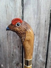 Bird handle hand carved wooden walking stick for men women cane best gift