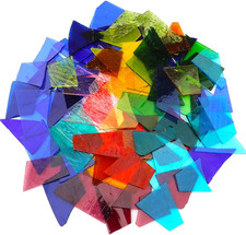 LITMIND 2.2LB Transparent Mixed-Color Stained Glass Scraps - Irregular Mosaic Fr