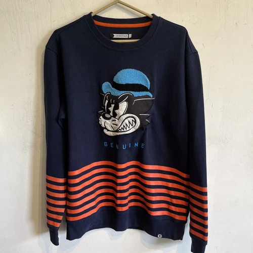 VETEMENTS Felpa uomo originale abbigliamento vicolo gatto blu taglia Large