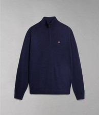 Napapijri Damavand Hz 4 - Maglione Con Mezza Zip Blu - Taglia M Abbigliamento