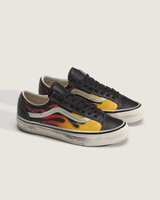 Vans Premium Old Skool 36 Flames Shoes Iconic Trainers Black /Red/ Mixed
