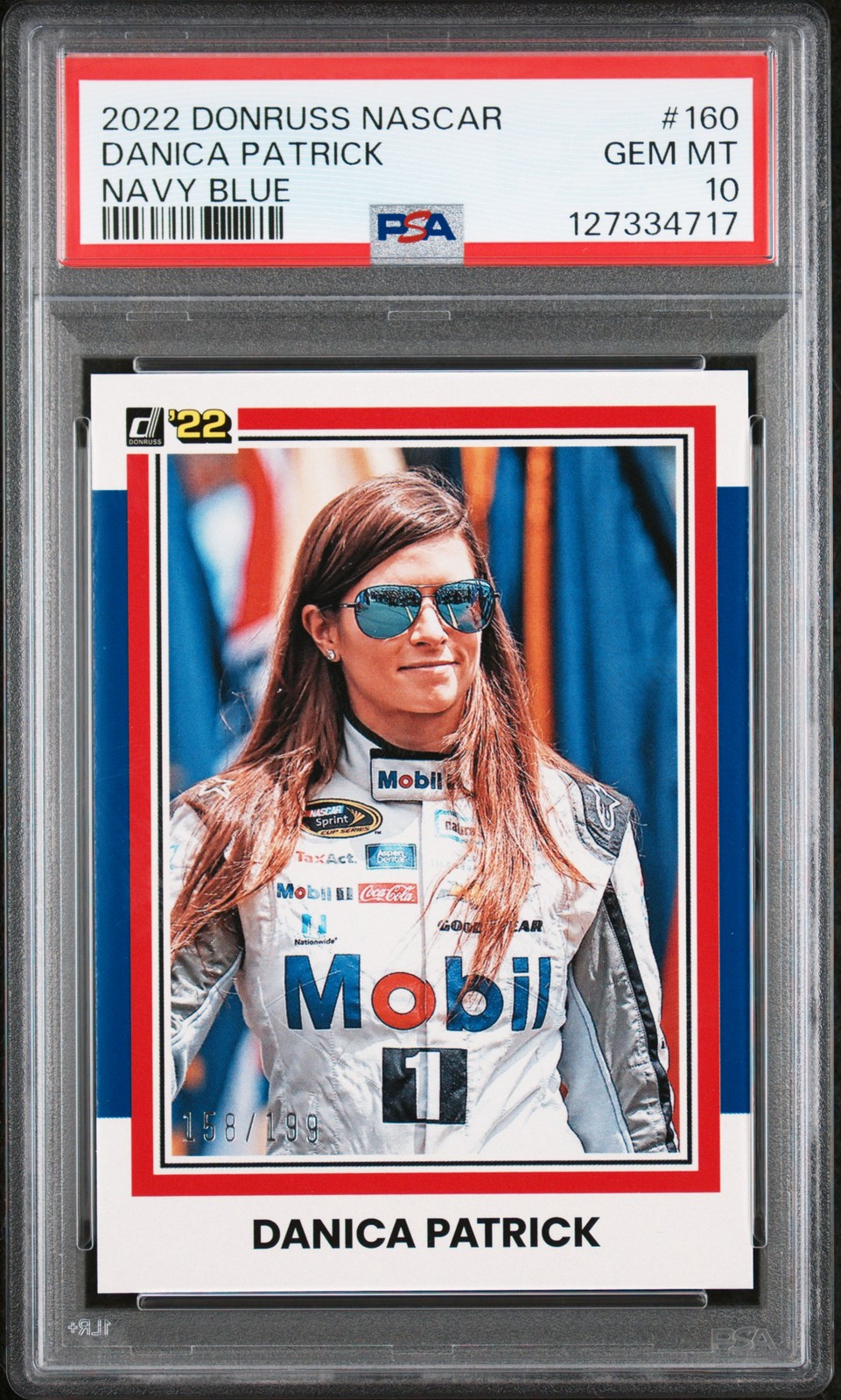 PSA 10 Danica Patrick 2022 Donruss Racing Nascar #160 Navy Blue /199 view 1