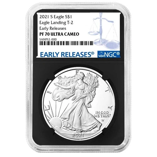 2021-S Proof $1 Type 2 American Silver Eagle NGC PF70UC ER Blue Label Retro Core