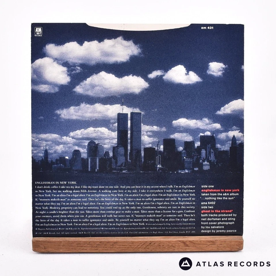 Sting - Englishman In New York - 7" Vinyl Record - EX/EX - Image 3 of 4