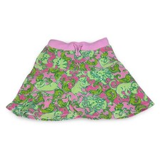 Lilly Pulitzer Girls Pink Green Lion Seahorse Terry Cloth Skirt Size 7 Preppy