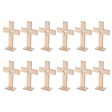 18 Pcs Baptism Wooden Cross Tabletop Decoration for Centerpieces Ornaments