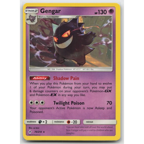 Gengar SM - Unbroken Bonds 70/214 Rare LP Pokemon