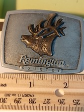 1986 Remington Country Belt Buckle Bulging Elk Made In USA