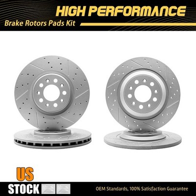 Front Rear Disc Brake Rotors For 2014 - 2023 Jeep Cherokee Dual Piston Calipers