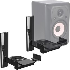 Speaker Wall Mount One Pair Universal Side Clamping Swivel Tilt Black