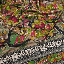 Indian Vintage Multi Saree Pure Satin Silk Premium Printed Sari Craft Fabric 6yd