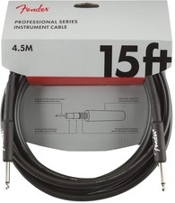 Fender Professional Series 15ft Instrument Cable Straight to Straight Black