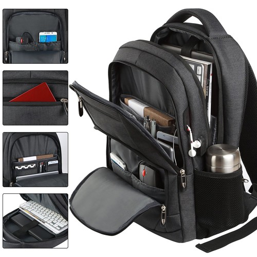 Women Men Backpack Large Anti Theft USB Laptop Rucksack Waterproof School Bag UK