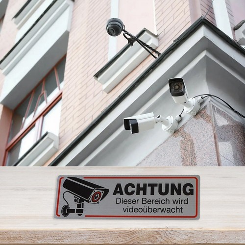 4PCS 12x4cm Autocollants Vidéo pour Notifications Surveillance Intérieur Extérieur - Photo 3/9