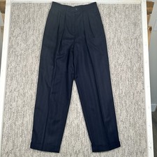 Vintage Lauren Ralph Lauren Women 8 Navy Pinstripe Worsted Wool Pants U.S.A.