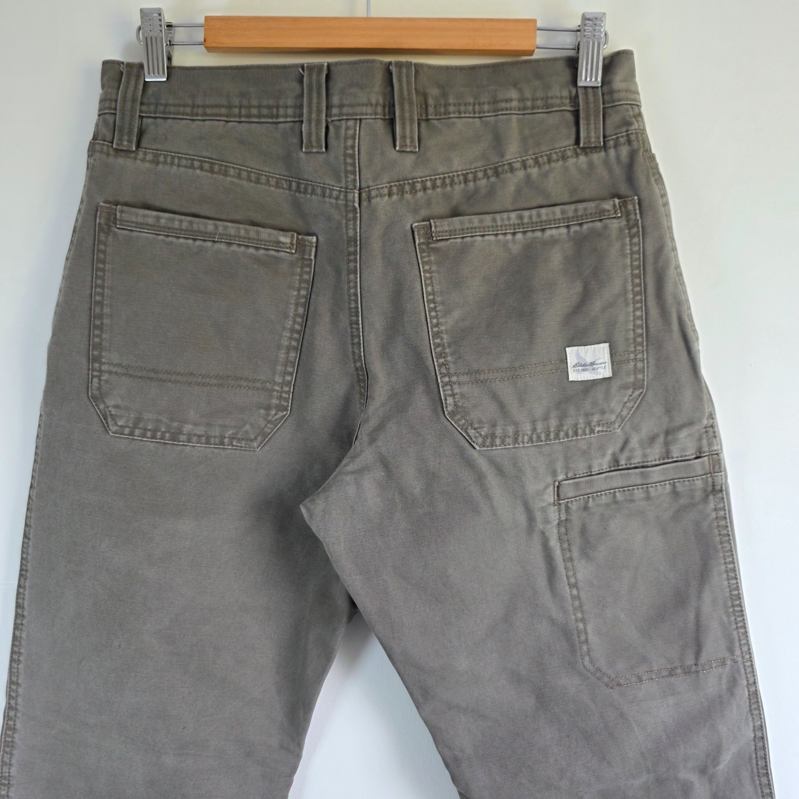 Eddie Bauer Carpenter Pants W30 L32 Grey Fleece Lined Workwear Utility Gorpcore image 5