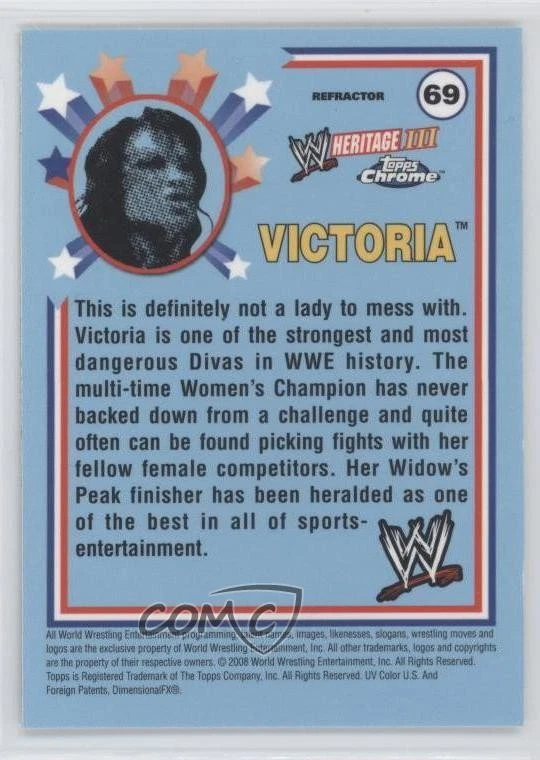 2008 Topps WWE Heritage Chrome Refractor Victoria #69 - Image 2 of 2
