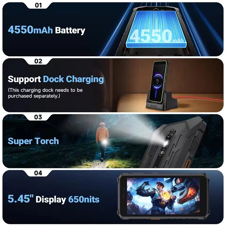 Global Ulefone RugKing 2 Pro Rugged Phone Torch 8GB+128GB 13MP NFC Android 15 - Image 2 of 4