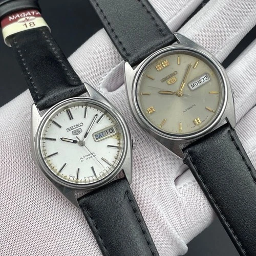 Vintage Seiko 5 Automatic Men’s Watch Lot of 2 – Japan Made – Day/Date
