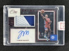 2020-21 Panini One And One Tyrese Maxey Ruby Prime RC Jersey Patch Auto RPA /25