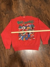 Vintage 1994 Tultex XL Red Looney Christmas C...