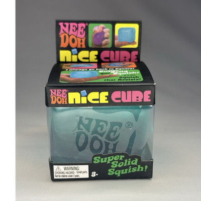 Schylling Nee Doh Nice Cube Super Solid Squish Squeeze Toy, Blue