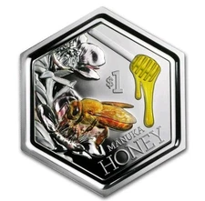 New Zealand 2018  1 Oz Proof  Silver Manuka Honey Bee Coin Box & COA RARE