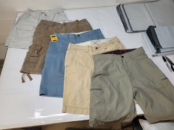 shorts size 32 lot of 5 men's casual golf shorts 5 pack  / We4598 r3-image