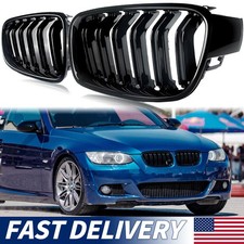 Pair Glossy Black Front Kidney Grille Grill For 12-18 Bmw F30 3 Series 320i Fc