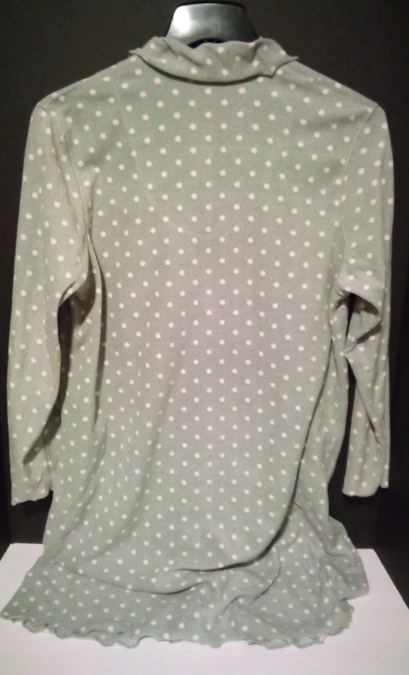 Женская ночная рубашка Liz Claiborne средний размер (10/12) с длинным рукавом из флиса на пуговицах - Изображение 4 из 4