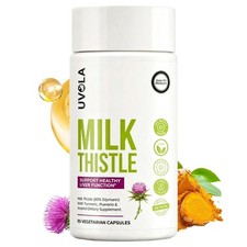 Uvola Milk Thistle Liver Detox - Natural Vegan Support - 90 Capsules