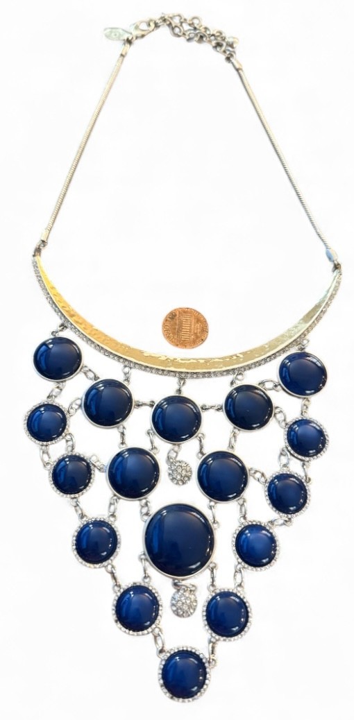 12.25" Chico's Bubble Collar Statement Necklace G… - image 1