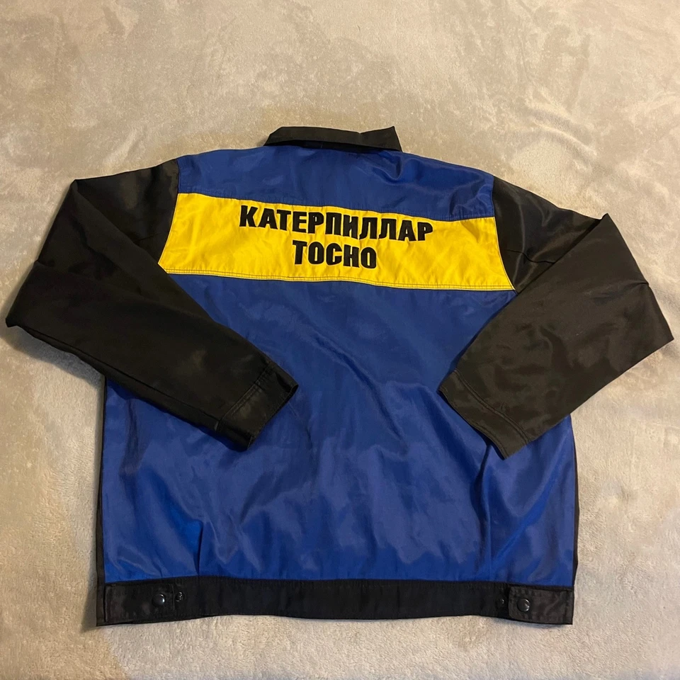 Caterpillar CAT Work Jacket Mens Blue Black Full Zip Workwear Size 54 Full Zip - Image 2 of 4