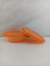 (2) Orange Tupperware Flat Out Collapsible Bo...