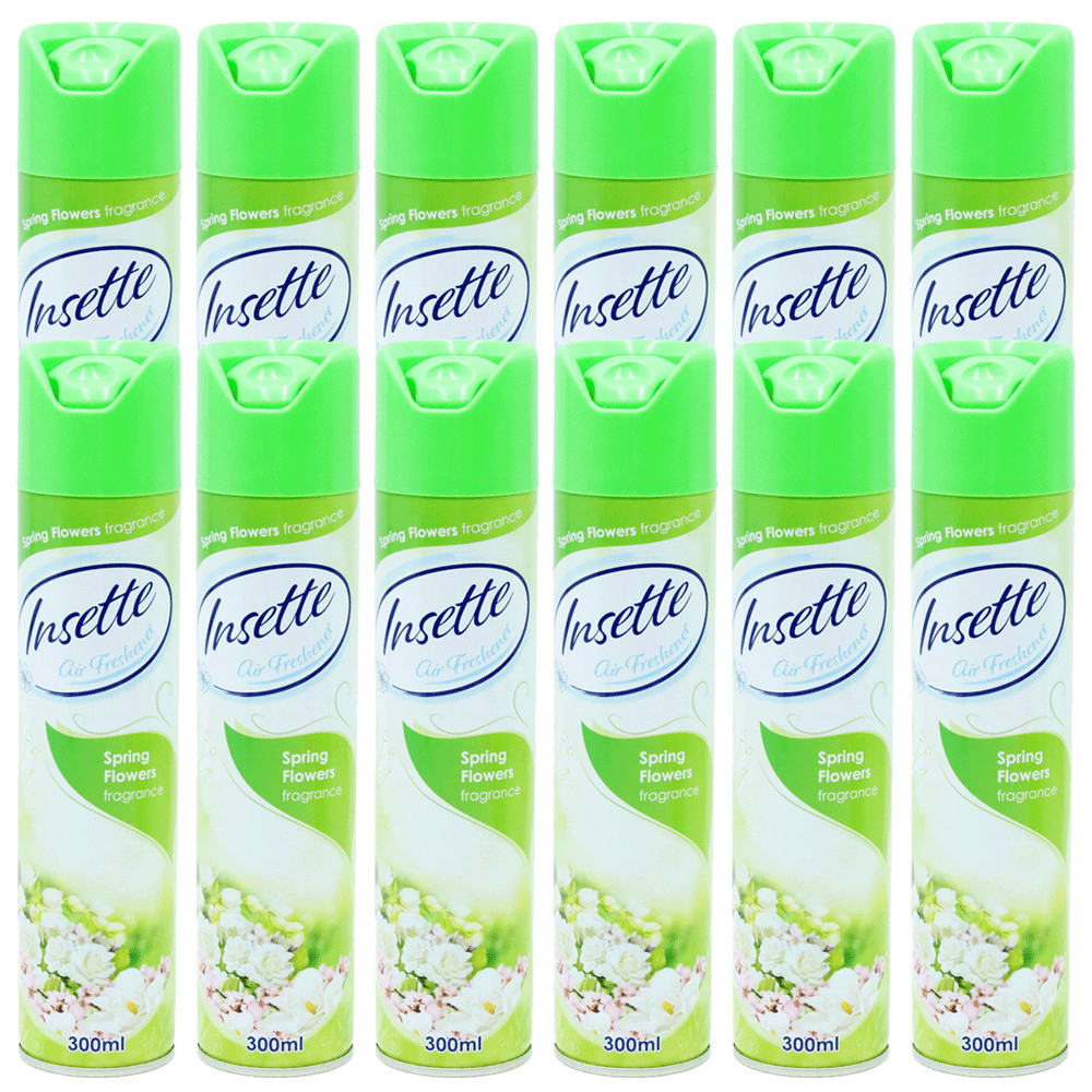 12 x INSETTE AIR FRESHENER SPRING FLOWERS 300ml