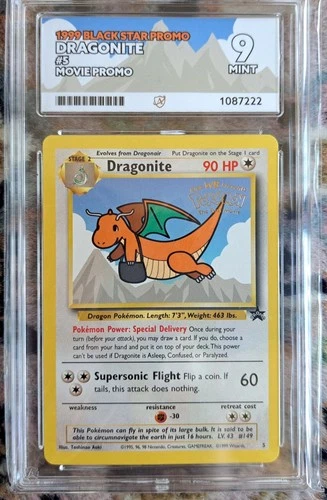 Pokémon Dragonite Black Star Promo #5 First Movie Promo WOTC ACE 9
