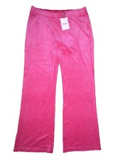 Juicy Couture Large OG Big Bling Hot Pink Velour Track Pants NWT