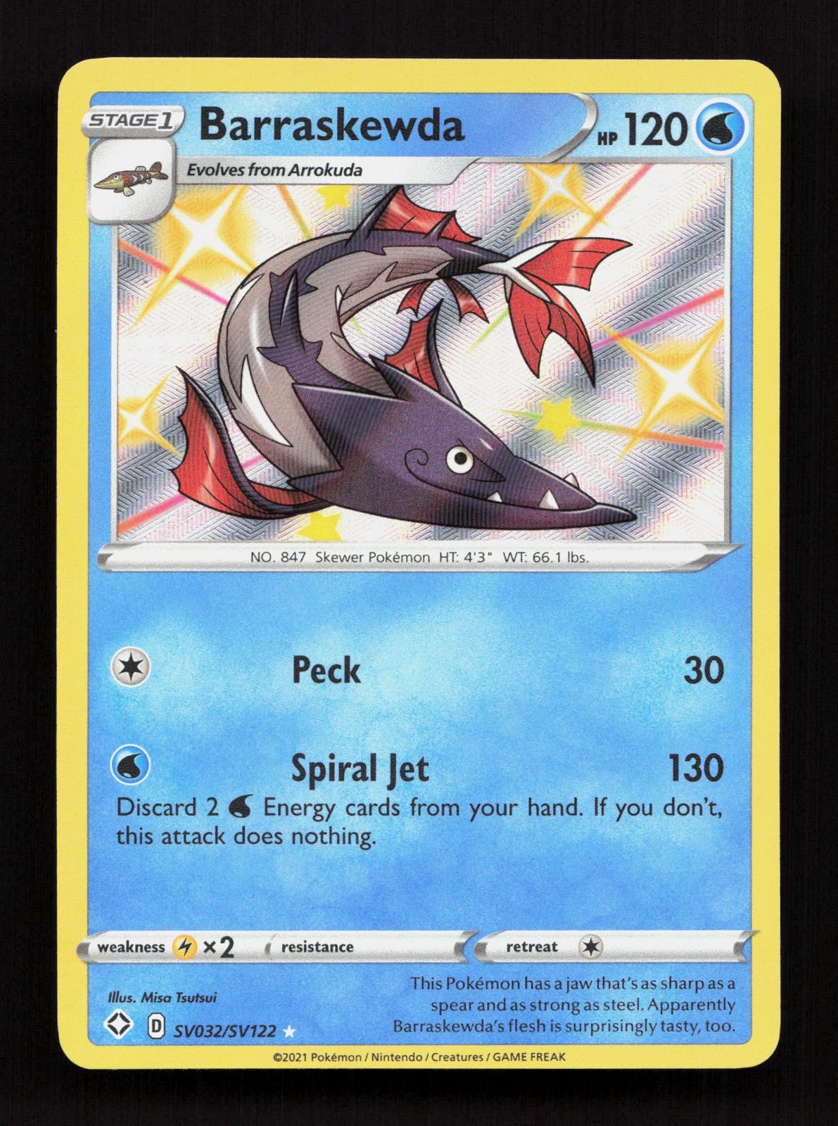 Barraskewda SV032/SV122 Shining Fates Shiny Vault Shiny Rare Pokemon Holo LP