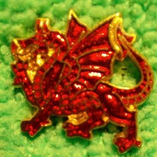 Wales Cymru Welsh Dragon Enamel Pin Badge 17mm x 15mm