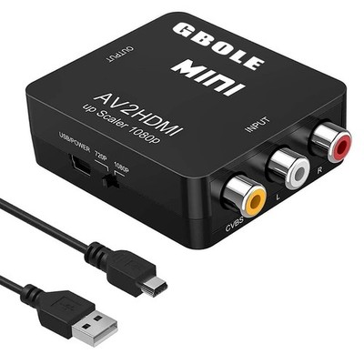 GBOLE RCA to HDMI AV Converter 1080P Mini Red,White,Yellow 