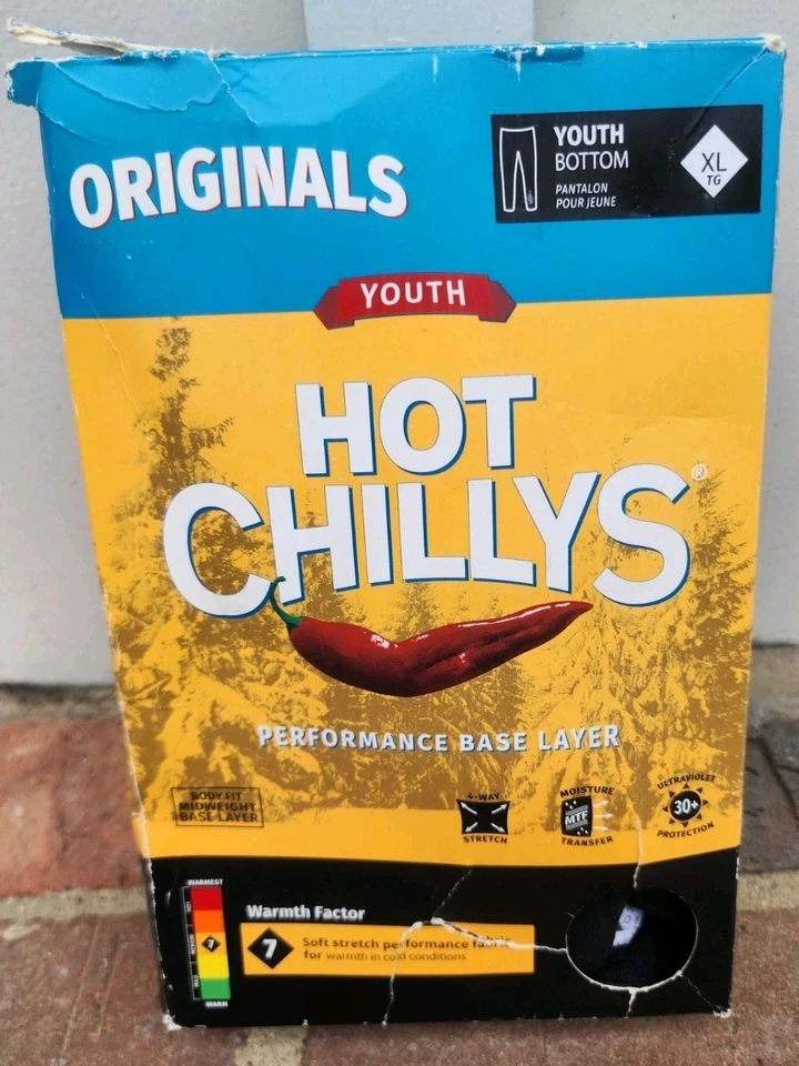 Hot Chillys Youth Originals Tight Black Bottoms, Performance Base Layer, XL, New - Image 2 of 4