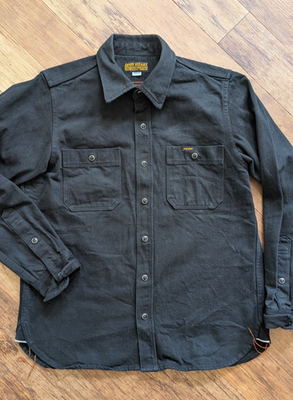 Iron Heart IHSH-338-BLK 12oz Selvedge Denim Work Shirt w/ Snaps
